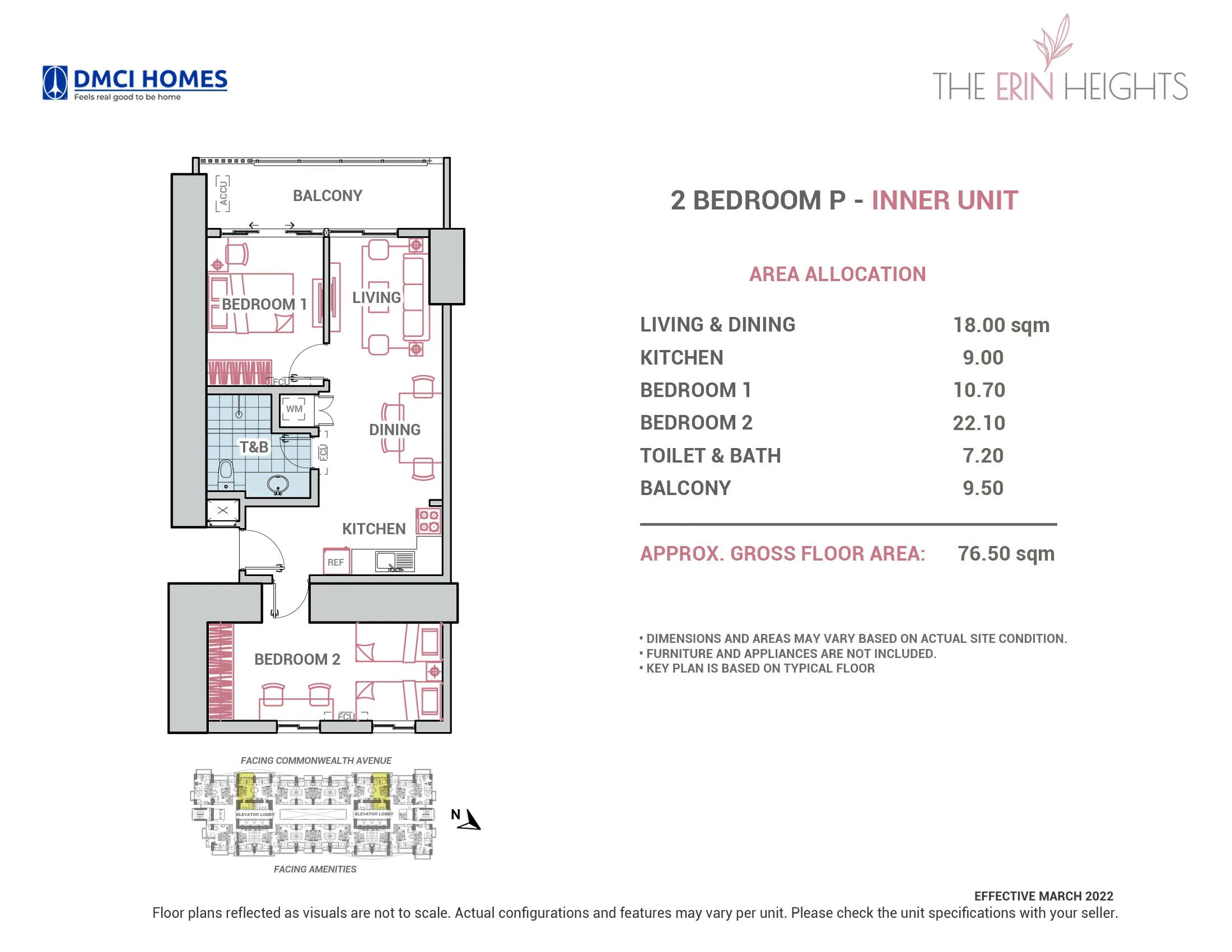P THE ERIN HEIGHTS 2 BEDROOM - INNER UNIT