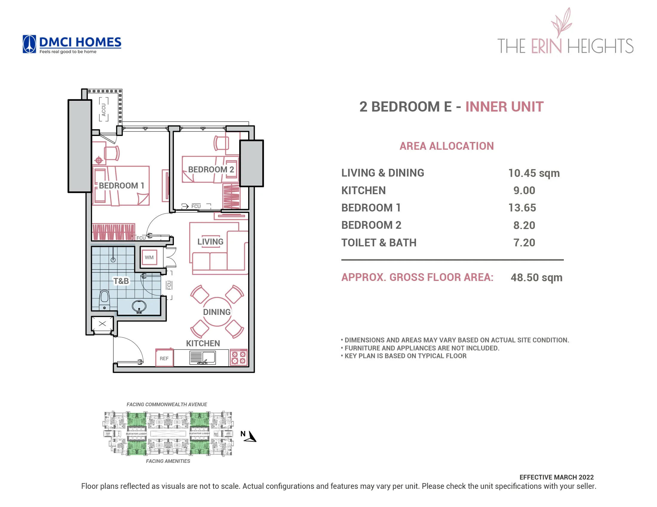 E THE ERIN HEIGHTS 2 BEDROOM - INNER UNIT