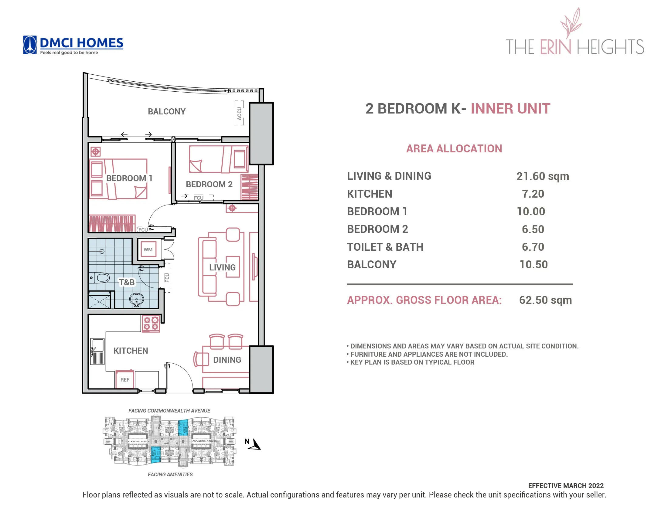 K THE ERIN HEIGHTS 2 BEDROOM - INNER UNIT