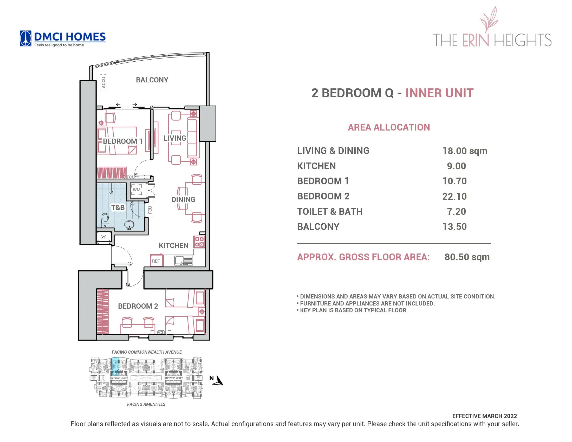 Q THE ERIN HEIGHTS 2 BEDROOM - INNER UNIT