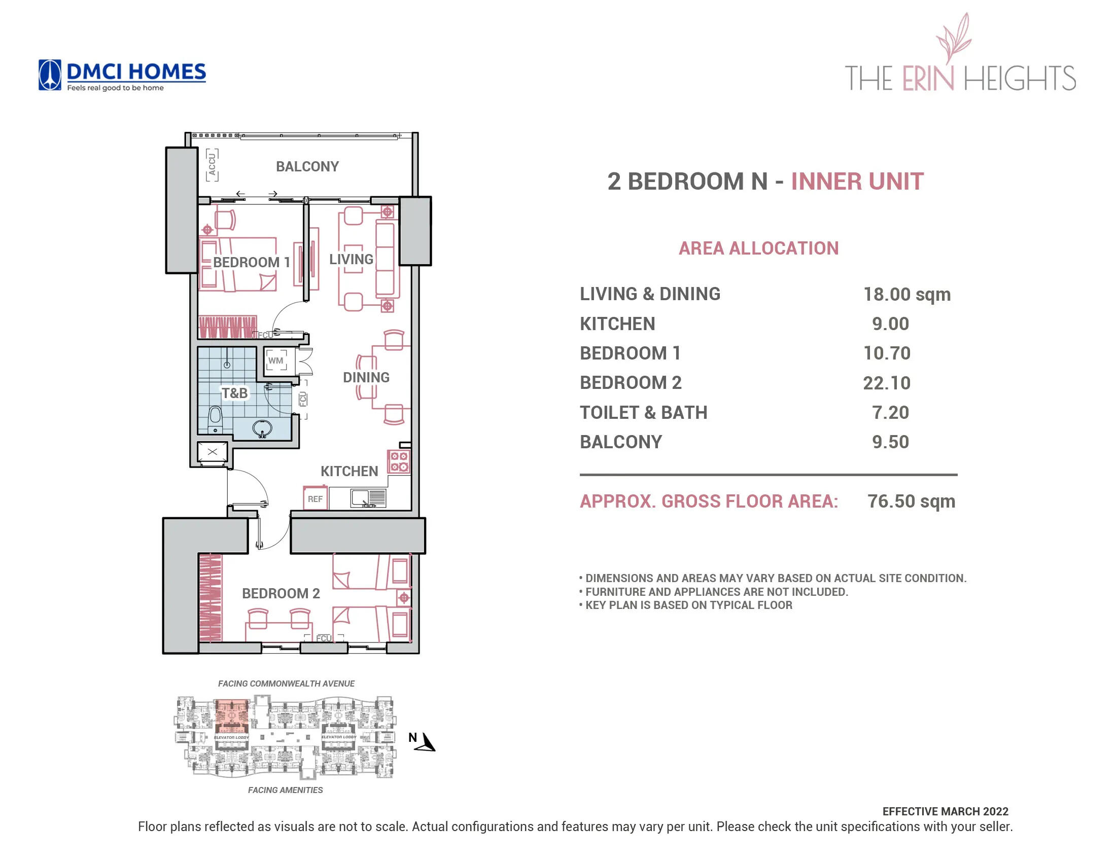 N THE ERIN HEIGHTS 2 BEDROOM - INNER UNIT