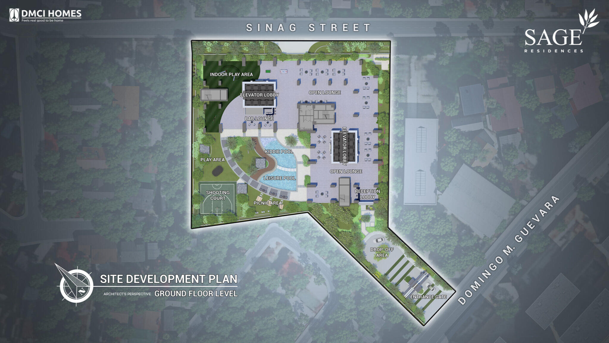 Site development plan at Roof deck level