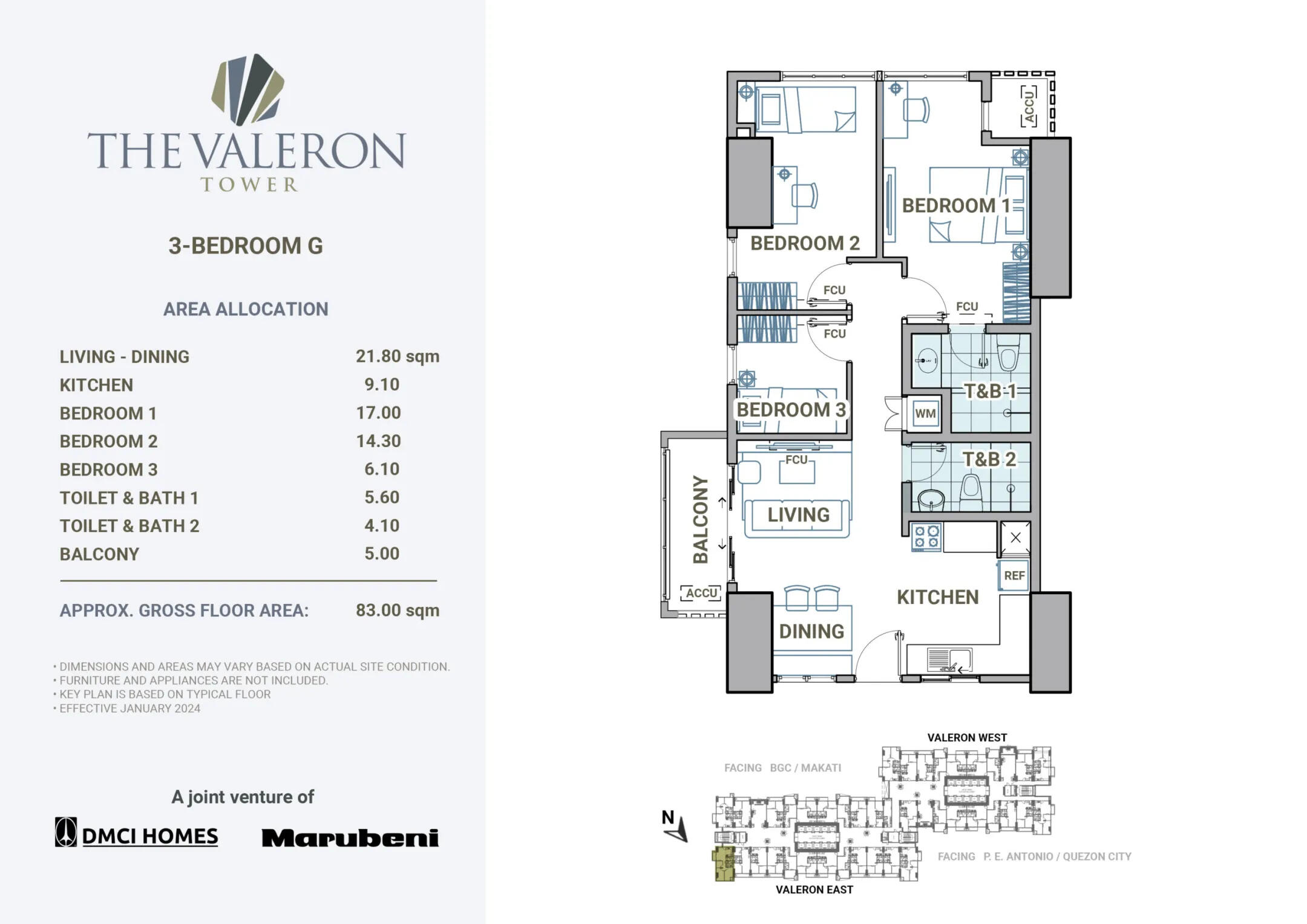 THE VALERON TOWER 3BR G