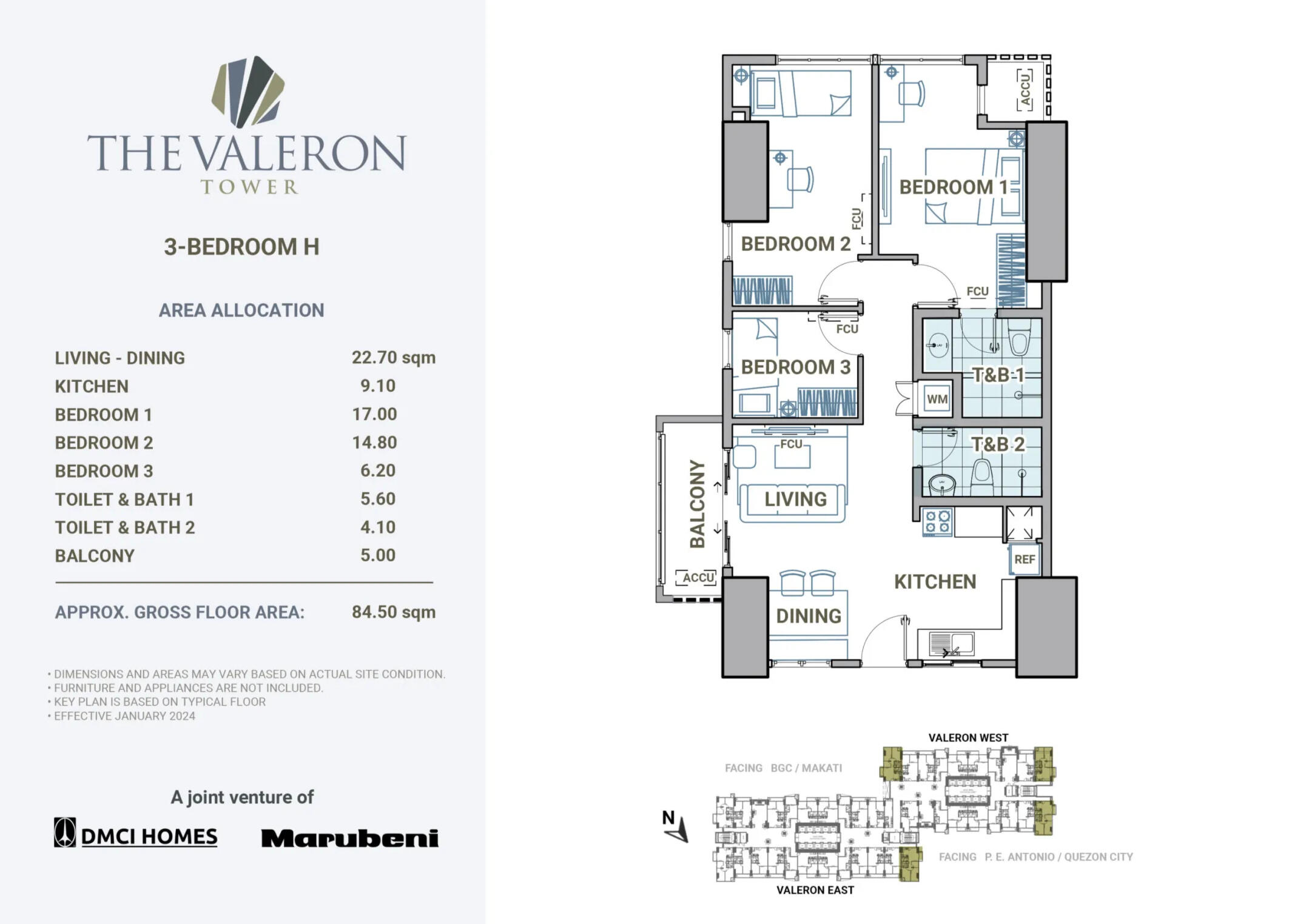 THE VALERON TOWER 3BR H