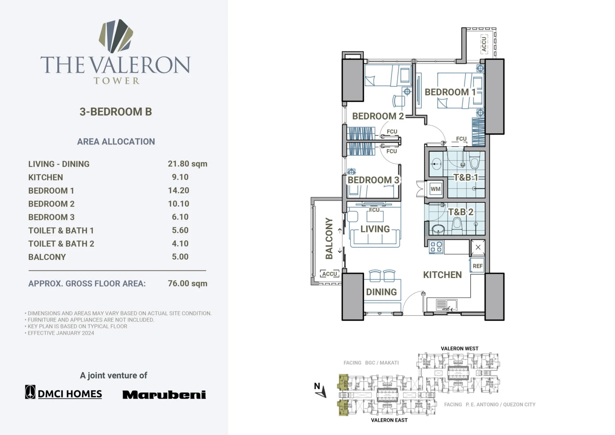 THE VALERON TOWER 3BR B